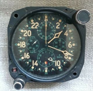 Vintage Hamilton Elgin AN - 5741 - 1 E - 37500 Military Aircraft Clock 3