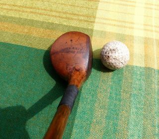 Fine Antique Hickory Wood Shaft Golf Club John Reid Atlantic City Cc Driver 45 "