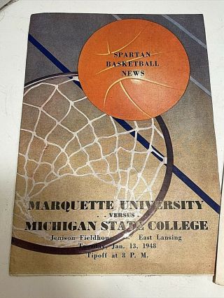 3 ISSUES MICHIGAN STATE SPARTAN VINTAGE 1948 BASKETBALL NEWS MAGAZINES 2