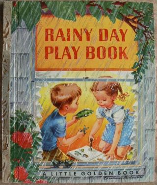 Vintage Little Golden Book Rainy Day Play Book " A " 1st Corinne Malvern
