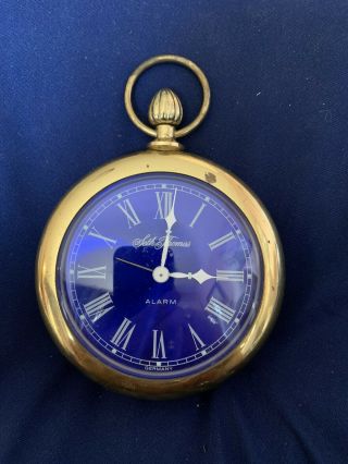 Vintage Mid - Century Seth Thomas Brass Wind Up Alarm Clock,  Cond.