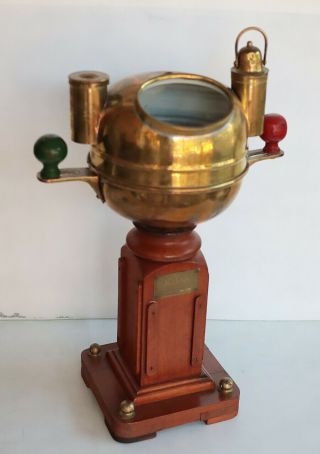 Vintage Brass Sestrel Compass Henry Browne Type A Nautical Ship Wood Stand
