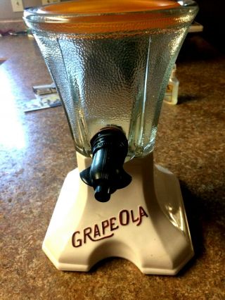 Grapeola Antique Soda Fountain Dispenser & Fountain No Crack Or Chips