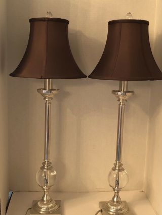 Restoration Hardware Tall Table Lamps W/shades Exc
