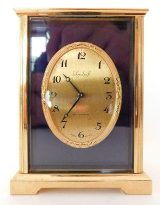 Finest Quality Vintage Swiss Bucherer Imhof 8 Day Gilt Cased Carriage Clock