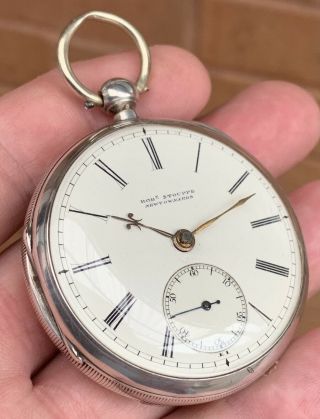 A Gents Fine Quality Antique Solid Silver Newtownards Fusee Pocket Watch 1891.