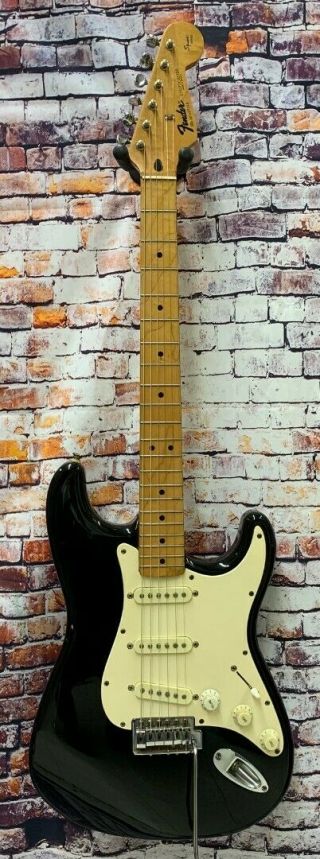 1993 Vintage Fender Squier Black Stratocaster Electric Guitar - Made In Mexico