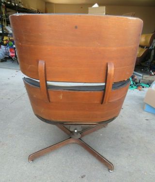 Plycraft Mid Century Modern Leather Lounge Chair 1960s Eames Style 4