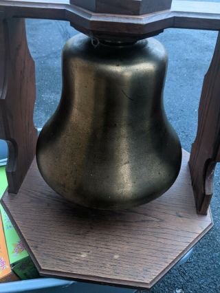 Graham White Salem Solid Brass Train Bell W/double Acting Clapper.  9.  5 " H 12 " Diam