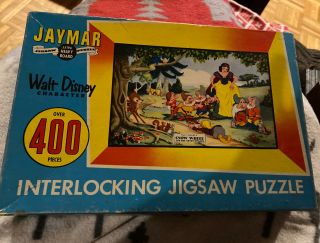 Vintage Jaymar Jigsaw Puzzle Walt Disney Snow White Seven Dwarfs Woodland