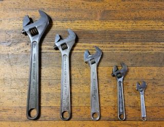 Vintage Tools Mechanics Adjustable Wrenches Machinist Automotive Crescent ☆usa