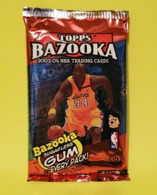2003 - 04 Bazooka Topps Nba Basketball Pack Lebron James Rookie Card Year