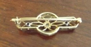 Antique Victorian 14K Gold and Diamond Brooch 2