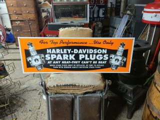 Harley - Davidson Spark Plugs Sign Motorcycle Rat Fink Easy Rider Nos