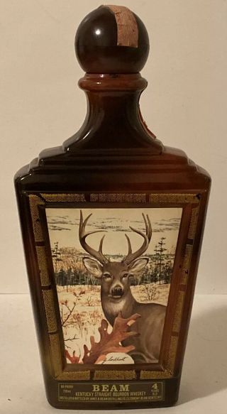 Vintage Jim Beam White Tailed Deer Bourbon Whiskey Decanter J Lockhart Empty