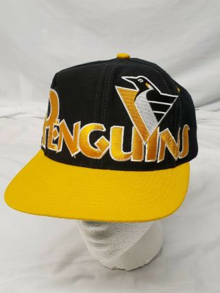 Vintage Pittsburgh Penguins 1990s Hat Snap Back Nhl Hockey Cap
