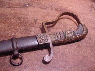 Antique Pre Wwi German Germany Lion Head Artillery Sword W/scabbard - Nr