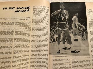 1969 Sports Illustrated BOSTON Celtics BILL RUSSELL Retires NO LABEL I ' m Through 2