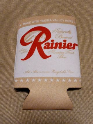 Vintage Rainier Brewing Co Insulated Can Bottle Cooler Cozy Koozy Collector GUC 2