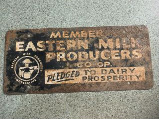 Vintage Eastern Milk Producers Sign License Plate?eastern Milk Producers Co Op