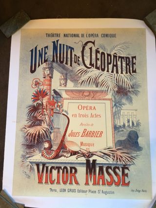 Vintage French Opera Poster " Une Nuit De Cleopatra
