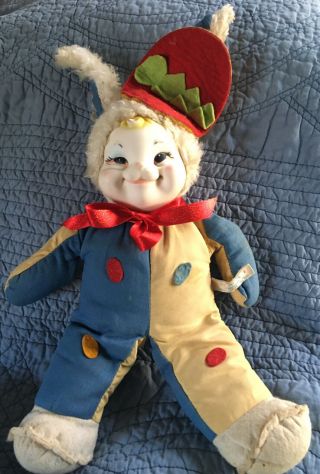 Vintage Rubber Face Rushton Star Creation Bunny Rabbit Clown