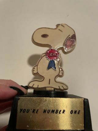 Vintage 1972 Peanuts Snoopy Aviva Trophy " You’re Number One " Hero