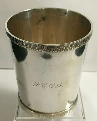 Antique Coin Silver Julep Cup Jaccard & Co In St.  Louis 1837 - 1848