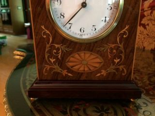 Edwardian Marquetry Inlaid Mantel Clock 3