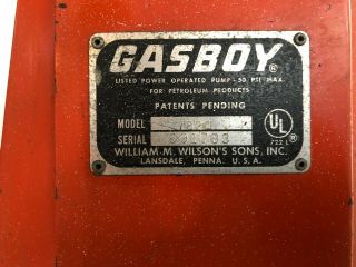 Gasboy vintage Model 1820 pump head,  nozzle,  hose and support stand 3