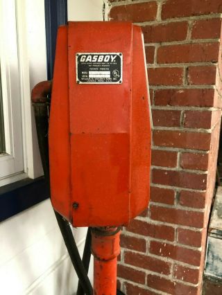 Gasboy vintage Model 1820 pump head,  nozzle,  hose and support stand 4