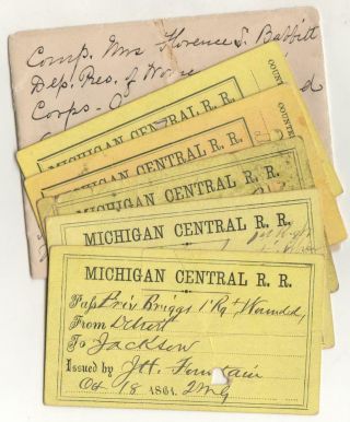1861 - Railroad Passes Issued To Michigan Soldiers After 1st Battle Of Bull Run