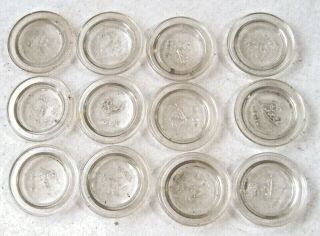 12 Vintage Ball No.  10 Glass Canning Jar Glass Lids