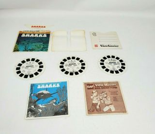 Vintage View Master Reels Set Of 3 Special Subjects Sharks 1976 W/ Cover Euc