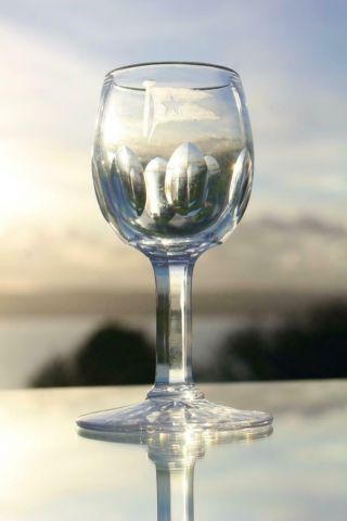 White Star Line Rms Olympic Titanic Era 1st Cl Stuart Crystal Sherry Glass 1911