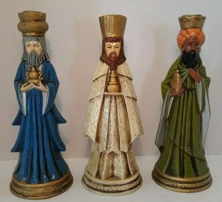 Vintage Three Wise Men Figure Candle Holders Japan 1970 