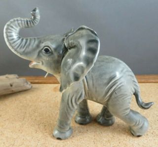 Vintage Porcelain Goebel Baby Elephant 36018 Trunk Up Good Luck Figurine 4 "
