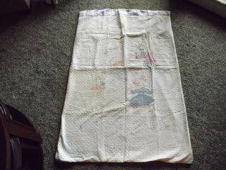 Vintage Hand Made The Three Bears Baby Blanket Hand Stitched 36 " X 54 "