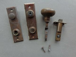 Vintage Small Brass Doorknob Lock Set Repair Repurpose