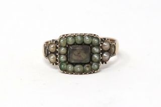 A Wonderful Antique Victorian Rose Gold Seed Pearl Mourning Band Ring 26516
