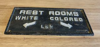 L&n Railroad Segregation Rest Room Sign 1929