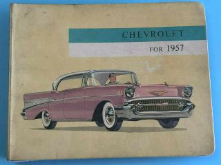 1957 Chevrolet Dealer Showroom Album Missing 1pg W Fabric/color Decks