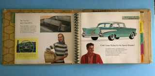1957 Chevrolet Dealer Showroom Album Missing 1pg w Fabric/Color Decks 3