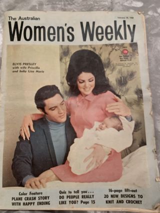 The Australian Womens Weekly Elvis Presley On Front Page Feb 28th 1968 Vintage