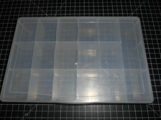 Vintage Clear Plastic Sewing Kit Organizer Or Jewelry Box Storage Container