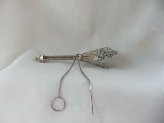 Antique Victorian Silver Tussie Mussie Posy Holder 6 " Long 1 3/4 " Wide C.  1880