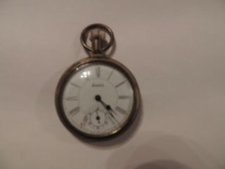 vintage Sears pocket watch gold tone with train 2 