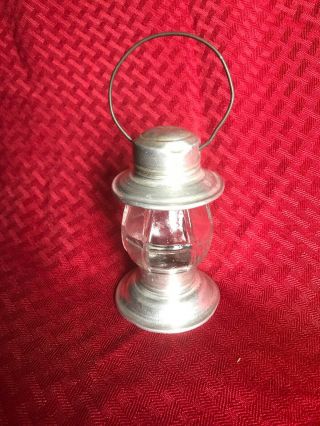 Vintage Glass & Metal Candy Container Railroad Lantern Victory Glass Avor 3/4 Oz