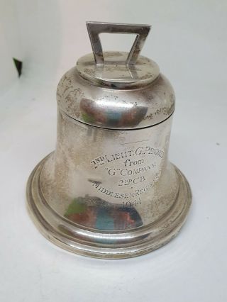 Solid Silver Bell Shaped,  Inkwell,  Military Interest