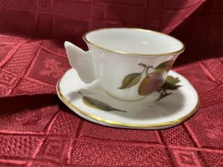 Vtg Royal Worcester Arden Miniature Set Saucer And Cup With Butterfly Handle.
